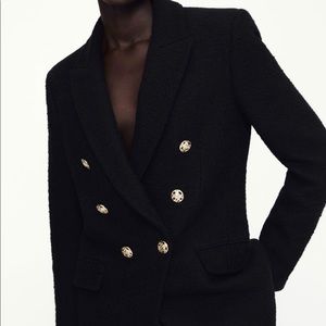 BNWT! Zara Textured Weaved Black Jacket XS